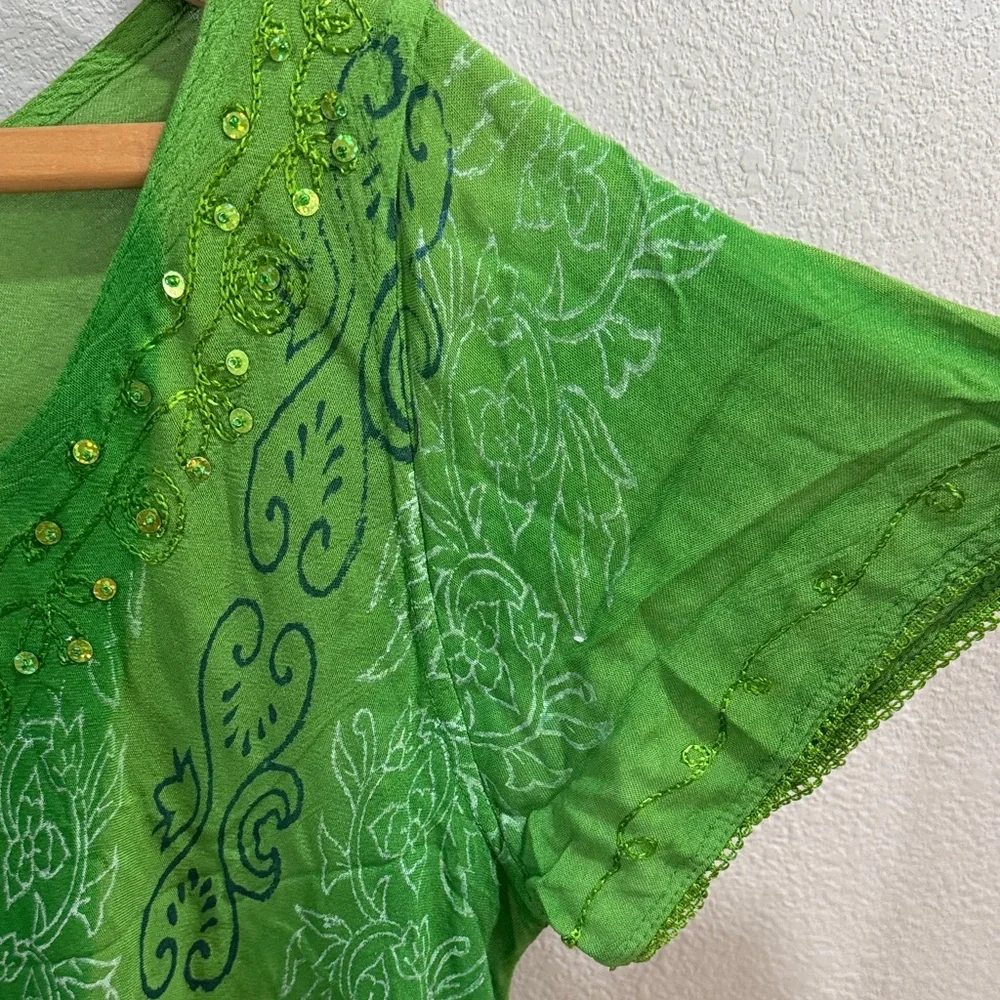 Shoreline Vibrant Green Dress with Sequin Details One Size - Picture 4 of 8